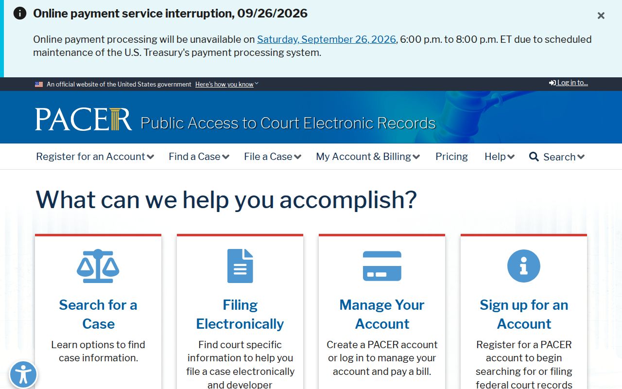 Alabama federal court records use a separate PACER record route